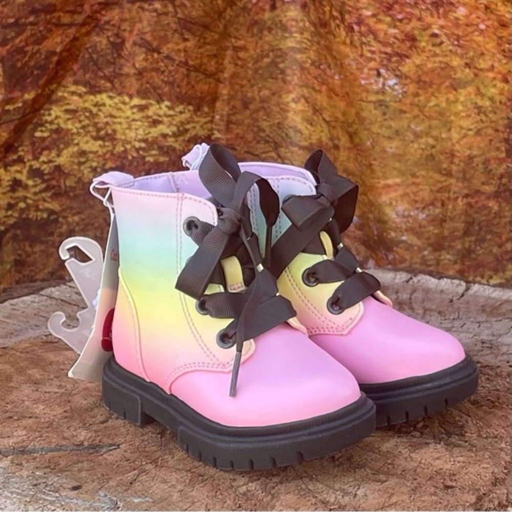 Cat & Jack pink rainbow boots little kids size 5